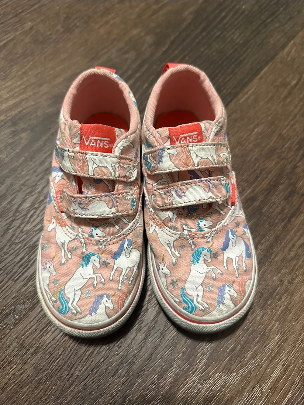 Vans Kids Pink Unicorn Velcro Sneakers